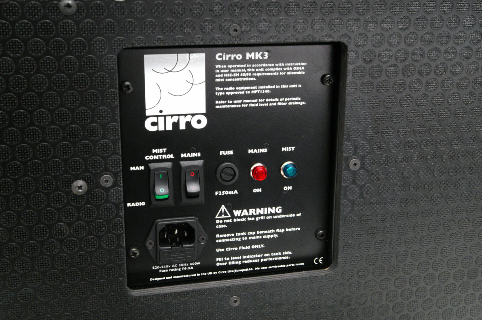 Mk3 Mist Control Pannel