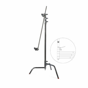 40" C+Stand W/Spring Loaded Turtle Base, Includes Grip Head & Arm - Chrome